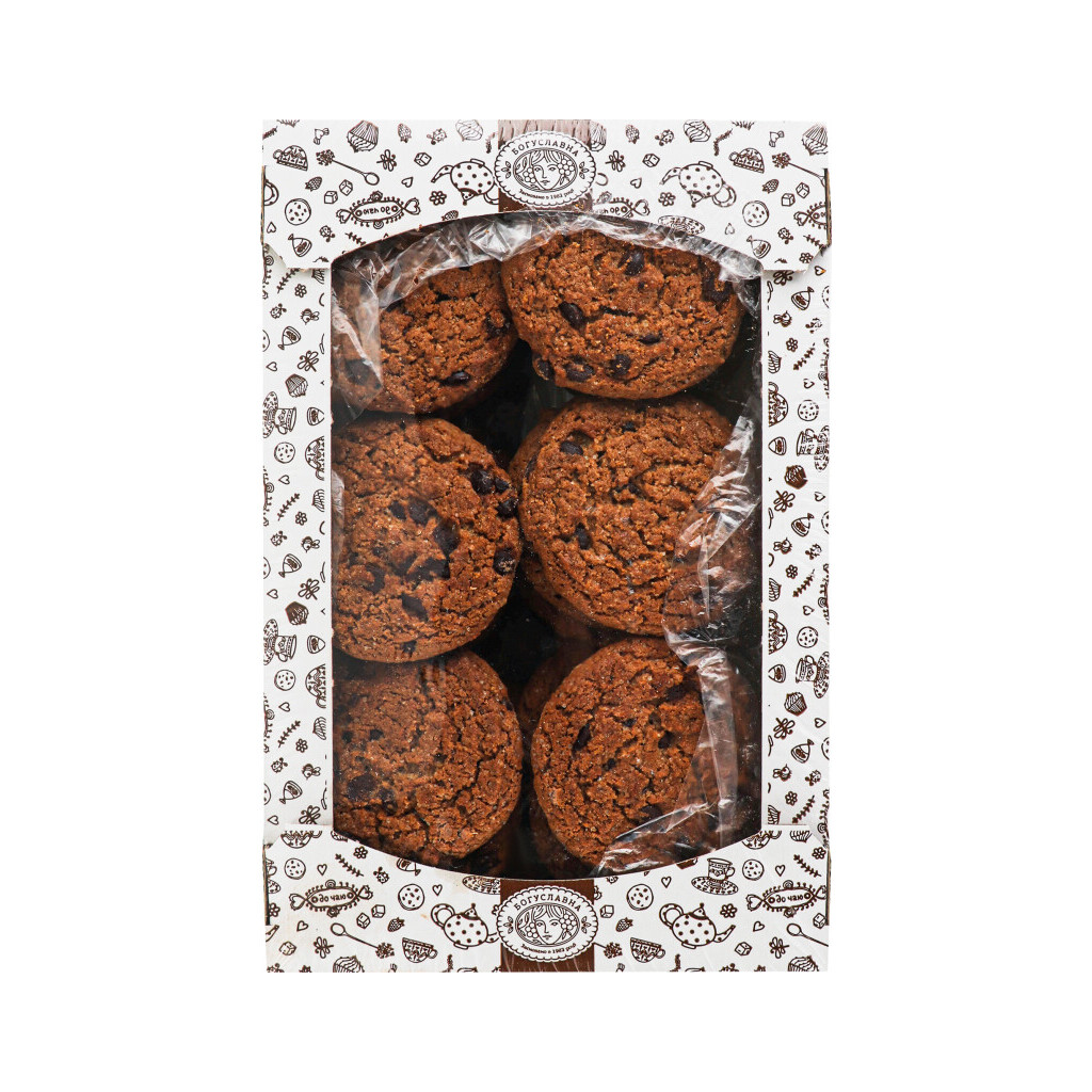 Печиво Богуславна вівсяна зі шматочками шоколаду, 450г (4820027893166)