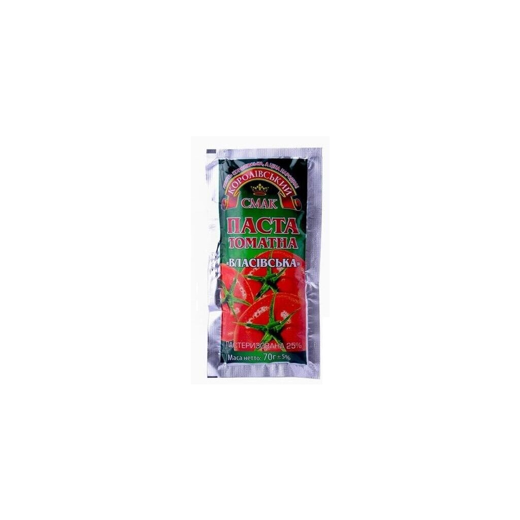 Паста томатная Королівський смак Власовская 25%, 70г (4820044098971)
