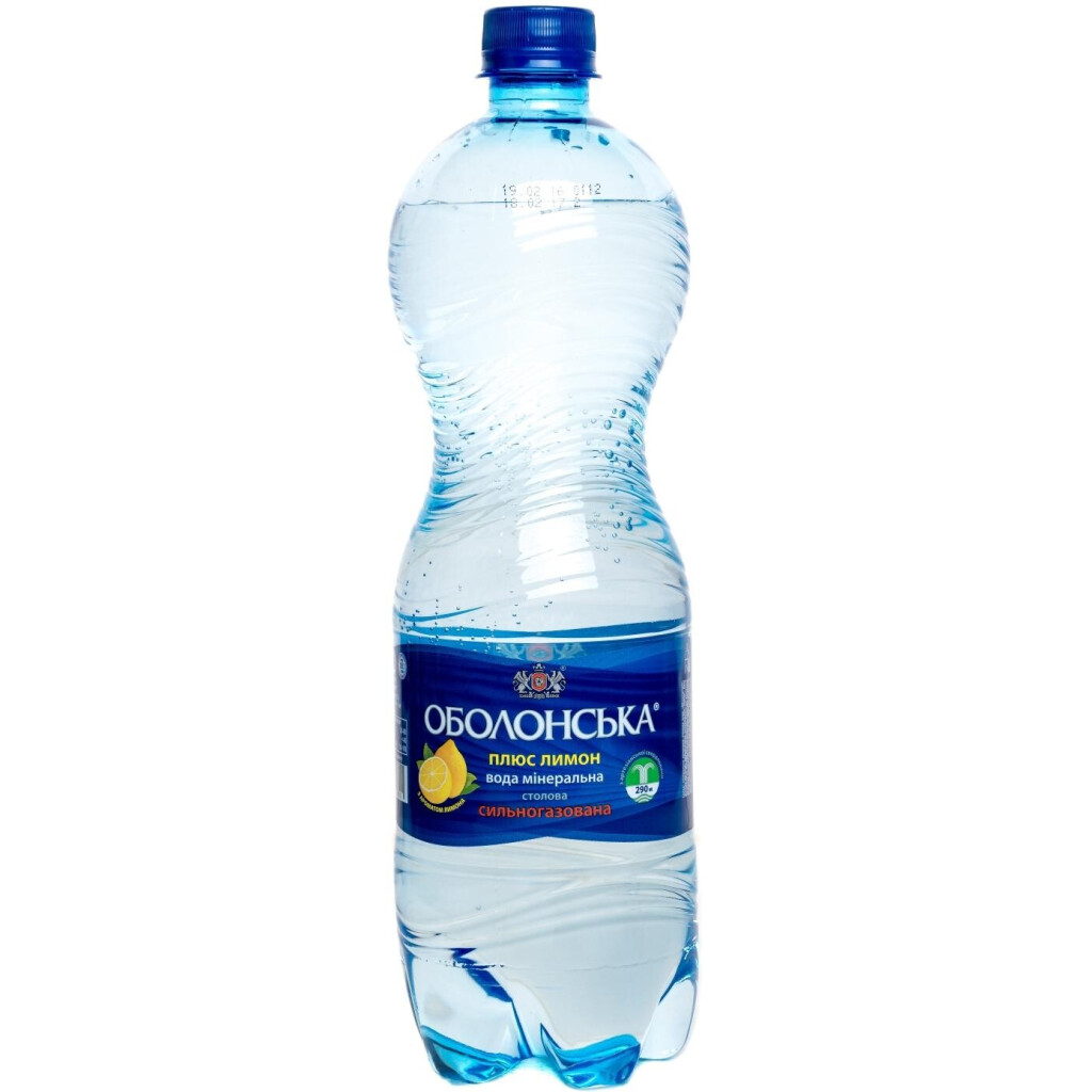 Вода минеральная Оболонь Оболонская + лимон, 1л (4820000190800)