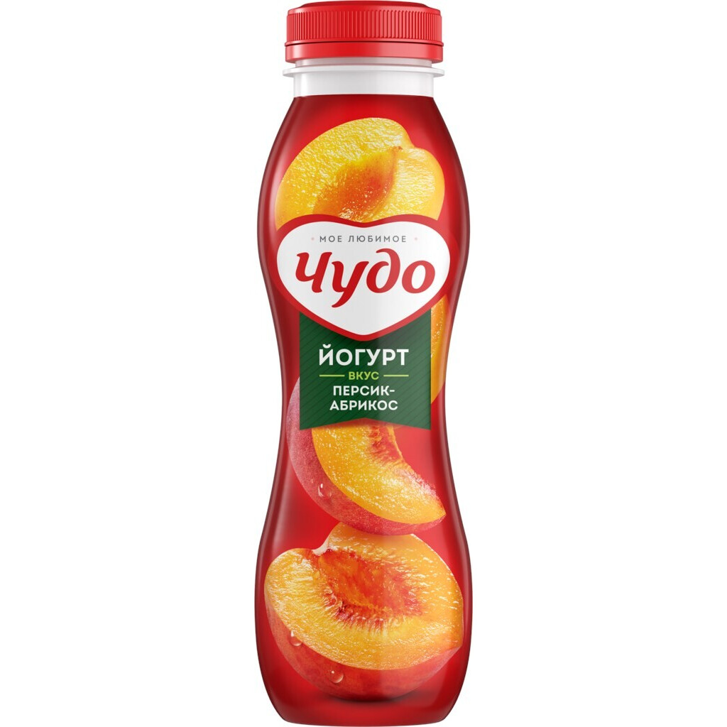 Йогурт Чудо персик-абрикос 2,5% бутылка, 540г (4823061320179)