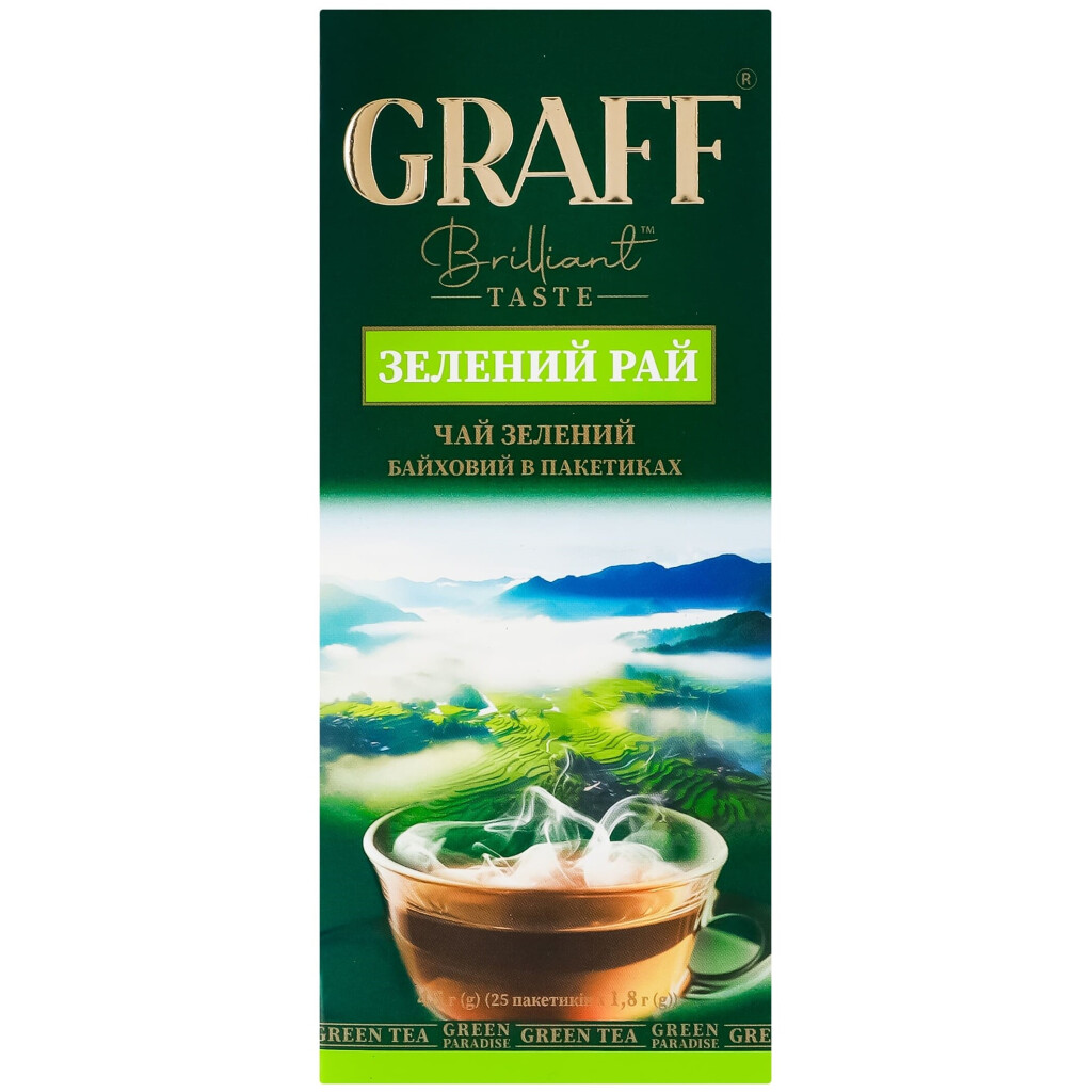 Чай зеленый Graff Зеленый рай, 25*1,8г (4820279610498)