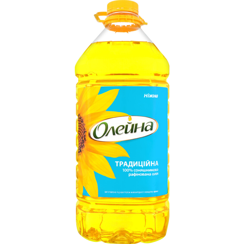 Масло подсолнечное Олейна Традиционная рафинированное, 5л (4820001113976)