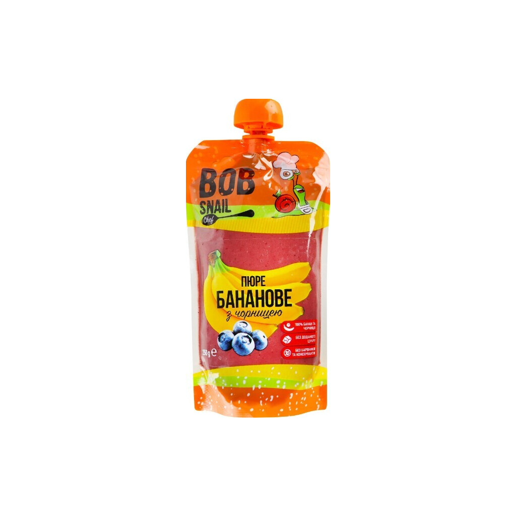 Пюре Bob Snail банан-чорниця, 250г (4820219343936)