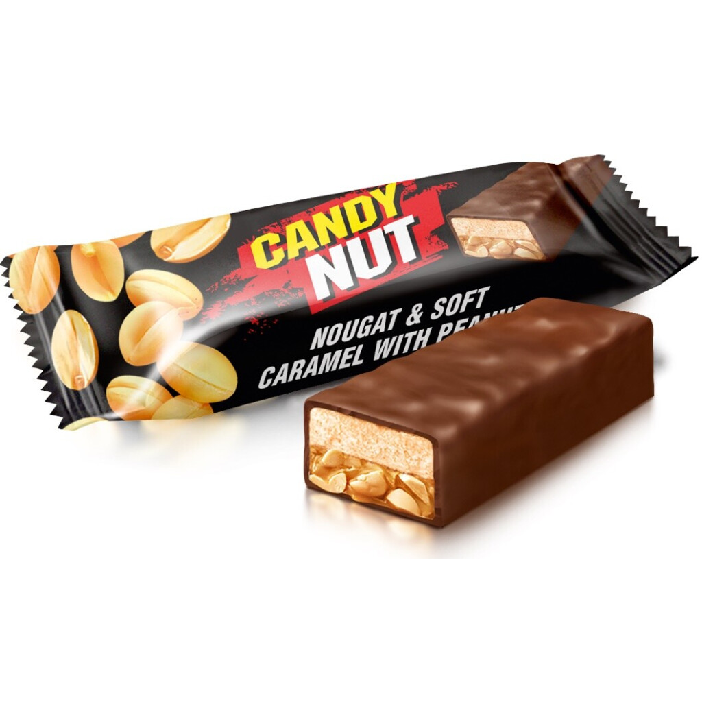 Цукерки Roshen Candy Nut нуга-карамель-арахіс, кг