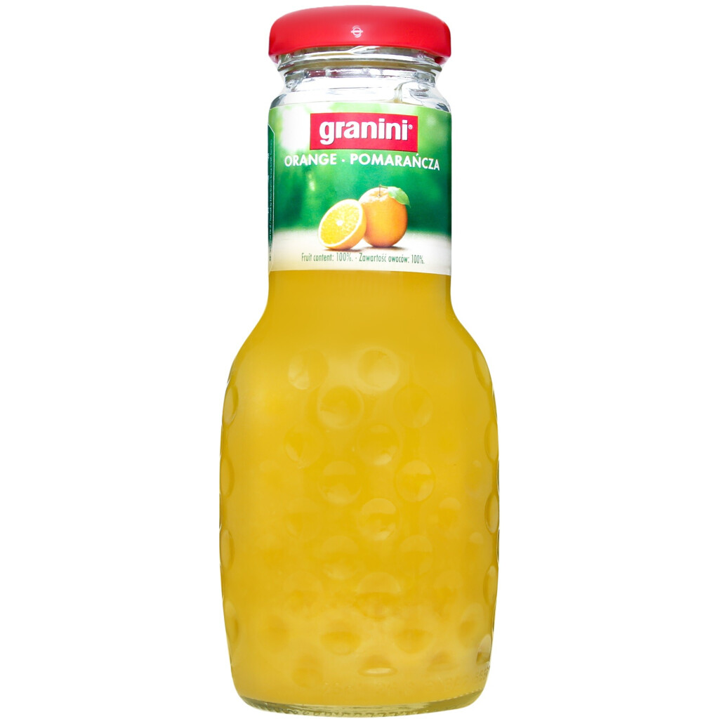 Сок Granini апельсиновый 100% стекло, 0,25л (3503780003881)