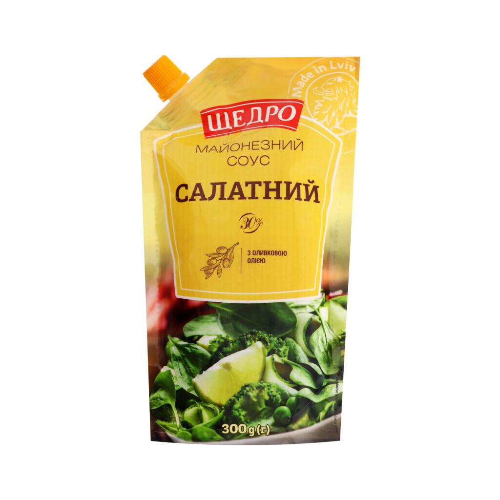 Соус Щедро Салатный майонезный 30% д/п, 300г (4823097407134)
