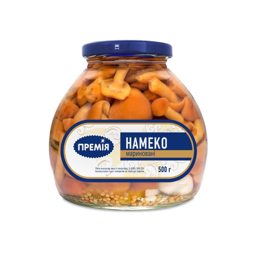 Грибы Намеко Премія маринованные стерилизованные, 500г (4824034039159)