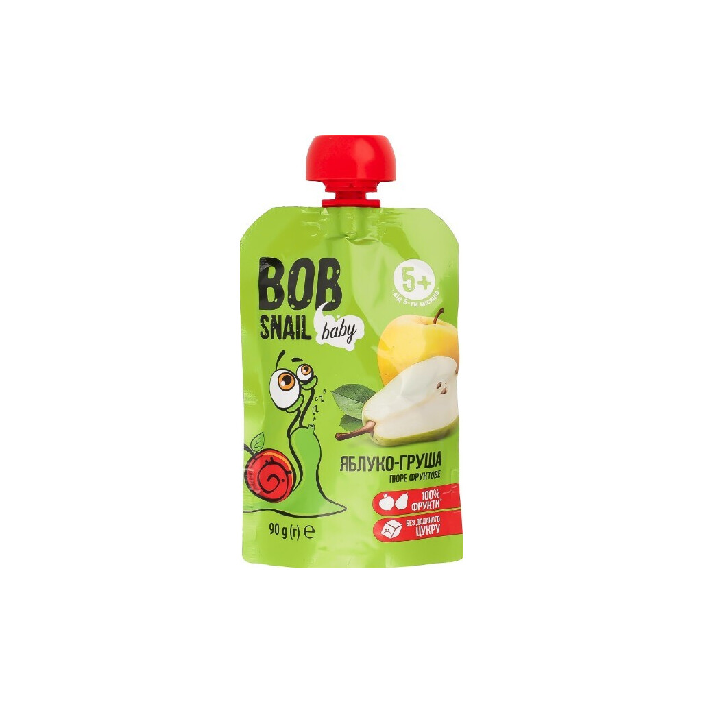 Пюре Bob Snail яблуко-груша, 90г (4820219343011)