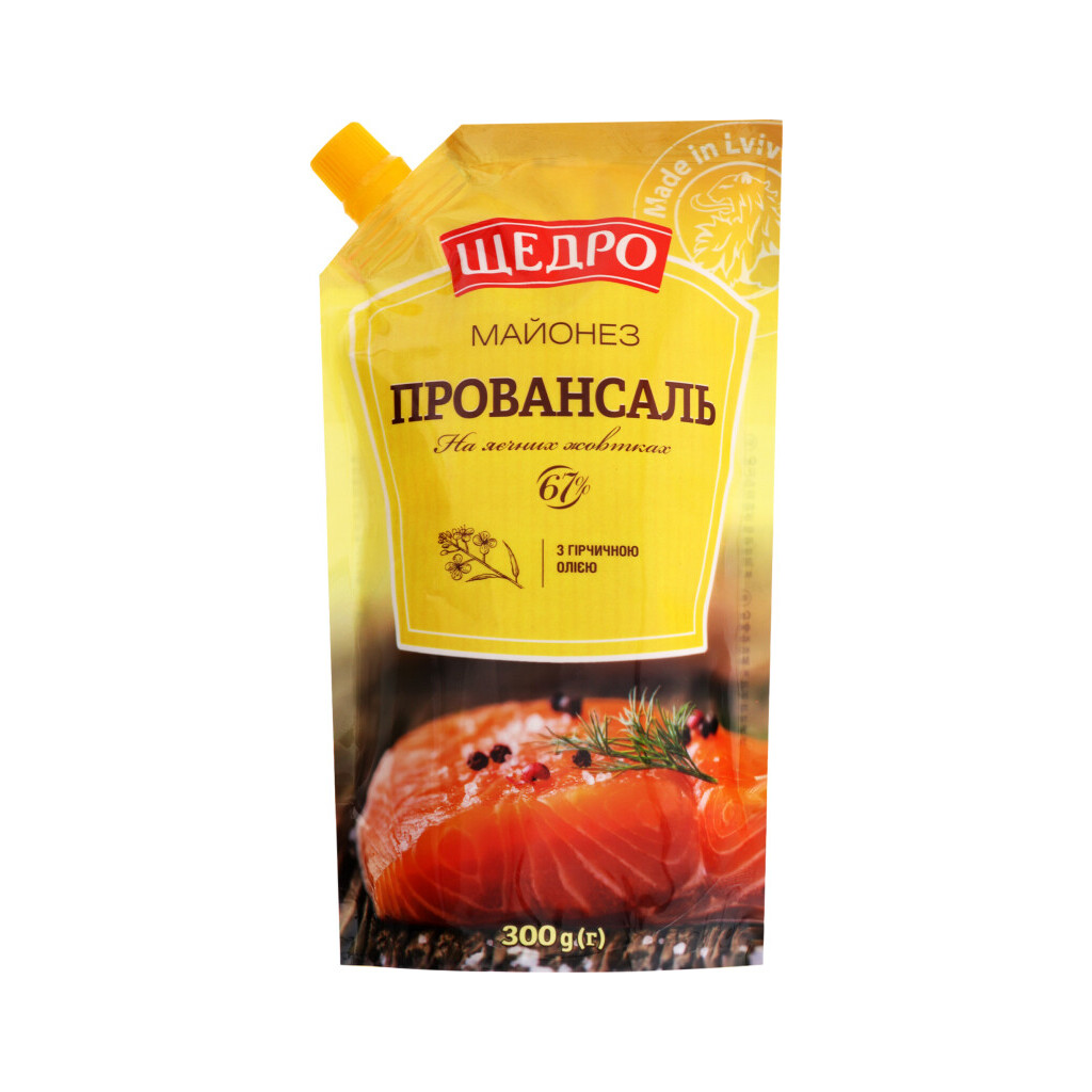 Майонез Щедро Провансаль 67% д/п, 300г (4823097407165)