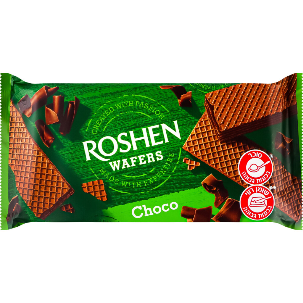 Вафлі Roshen Wafers зі смаком шоколаду, 216г (4823077625602)
