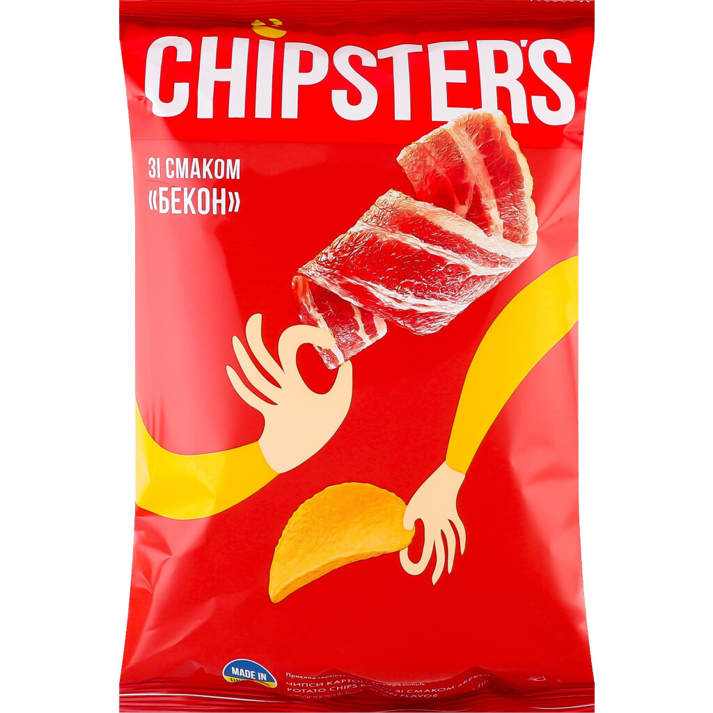 Чипси Chipster's зі смаком бекону, 130г (4820182741852)