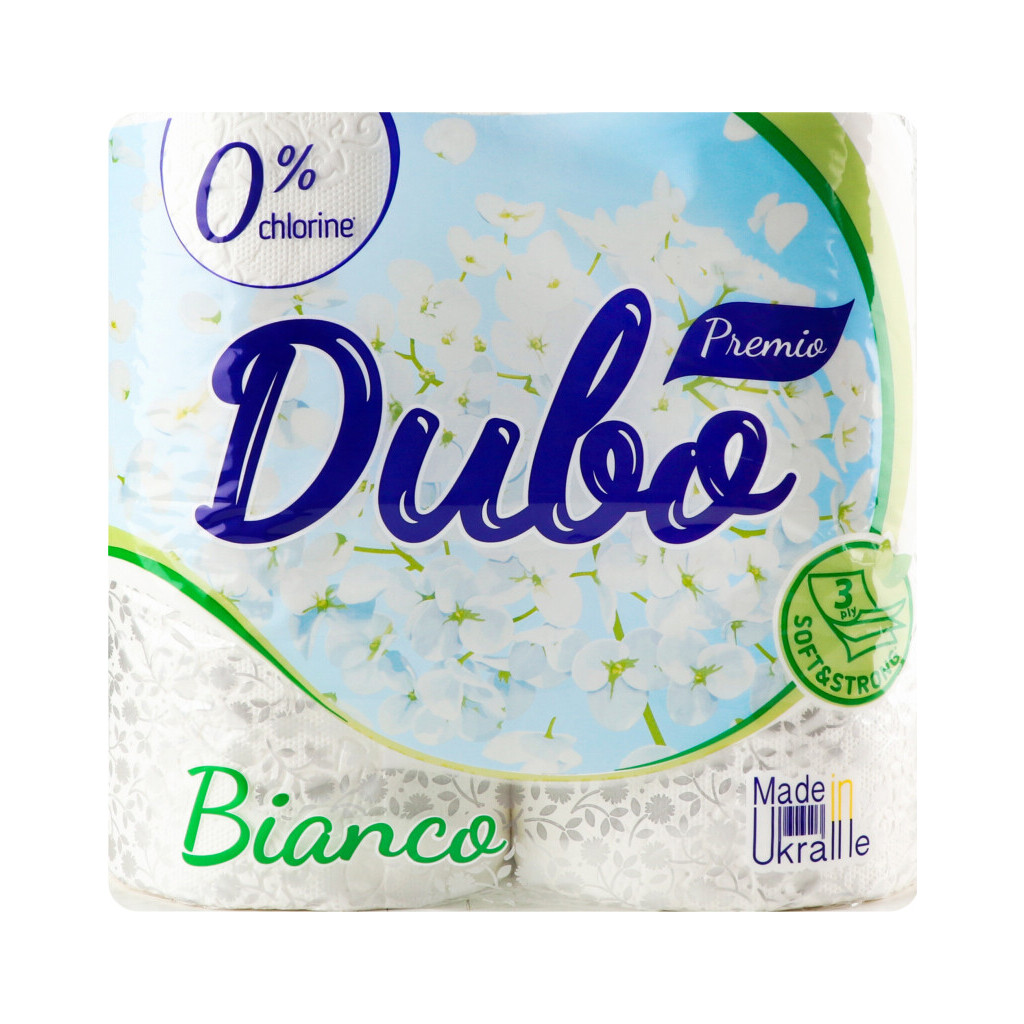 Папір туалетний Диво Premio Bianco 3-шаровий, 4шт (4820003837627)