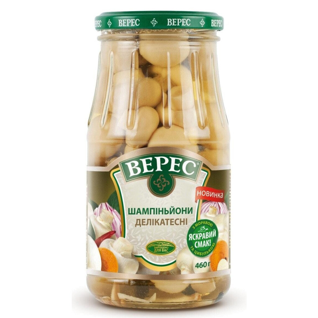 Грибы Верес шампиньоны деликатесные, 460г (4823084600012)