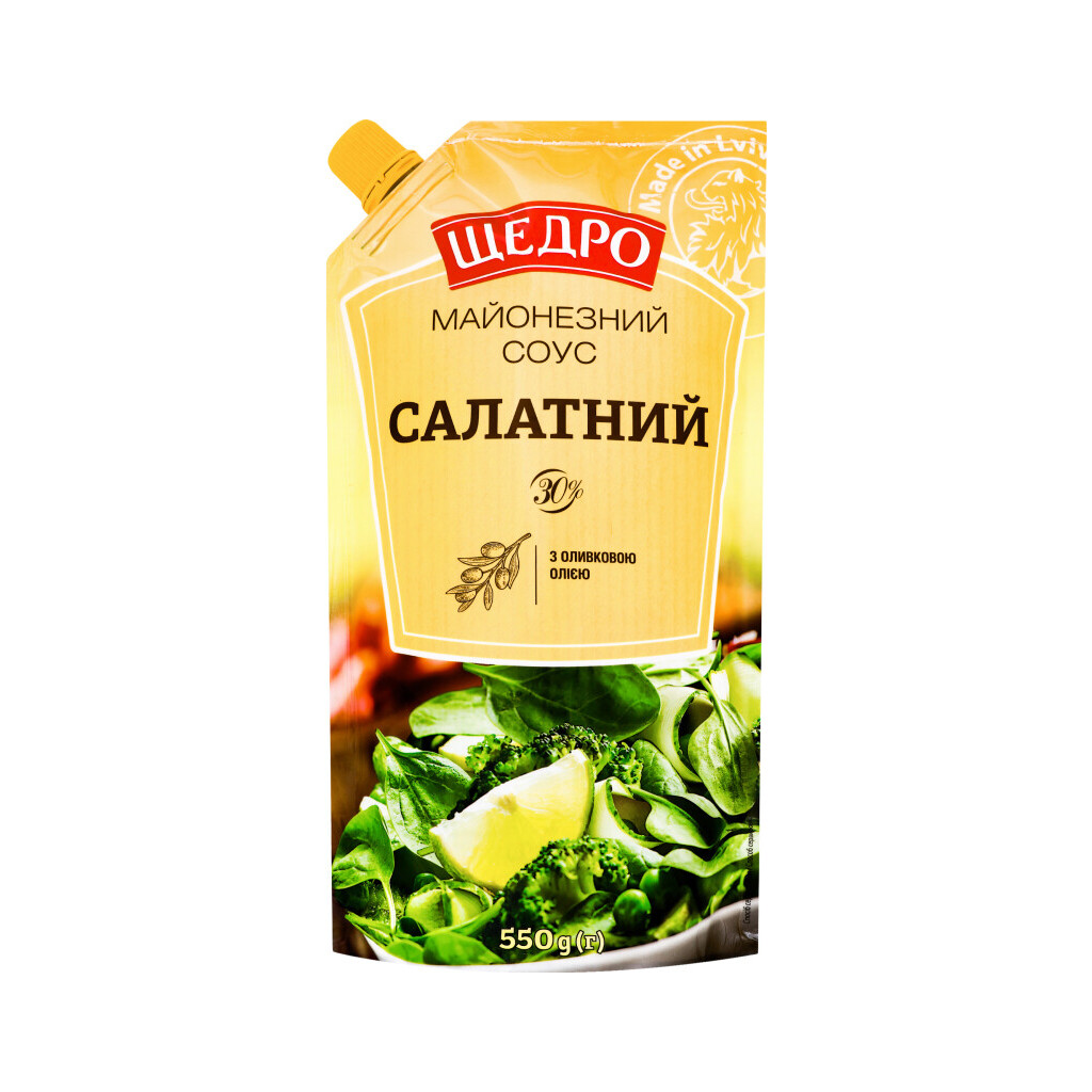 Соус Щедро Салатный майонезный 30% д/п, 550г (4823097405710)