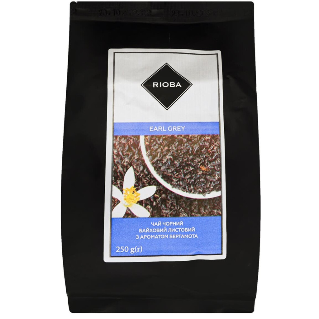 Чай листовой Rioba Earl Grey с бергамотом черный байховый, 250г (4820198877187)