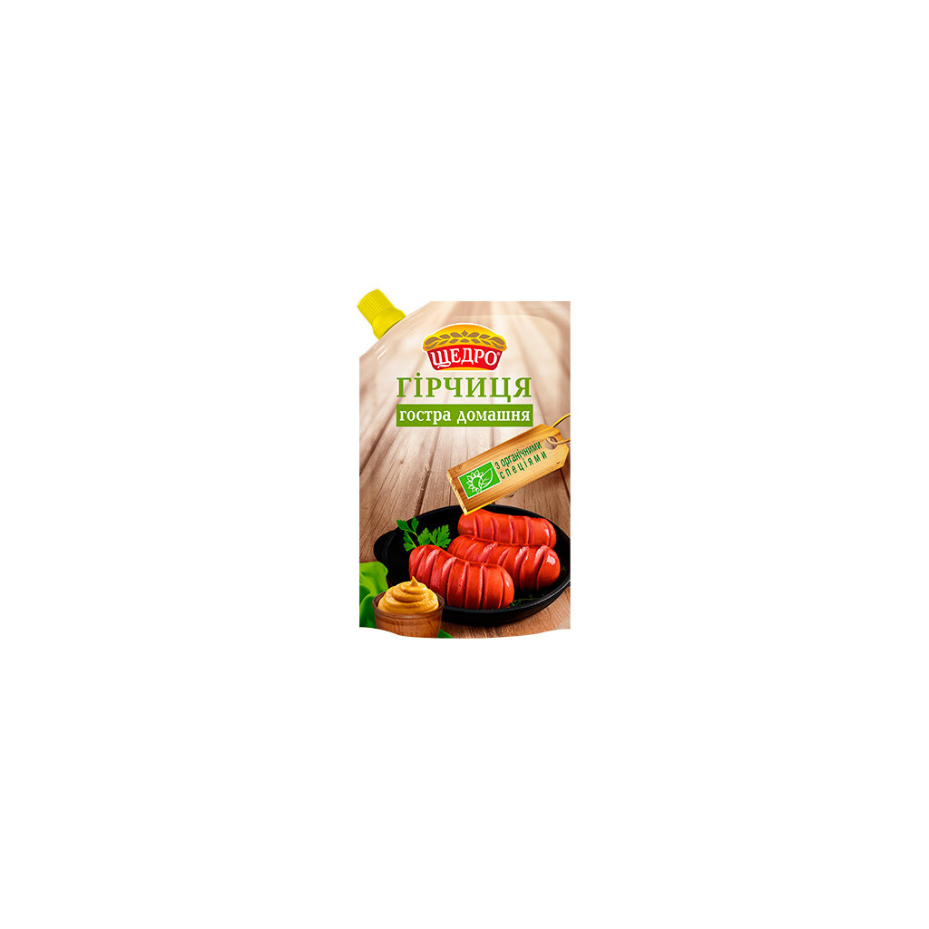 Горчица Щедро Острая домашняя, 120г (4823097400173)