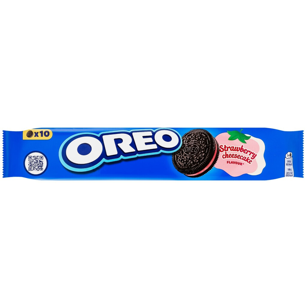 Печенье Oreo с какао со вкусом клубники и чизкейка, 95г (7622201512682)