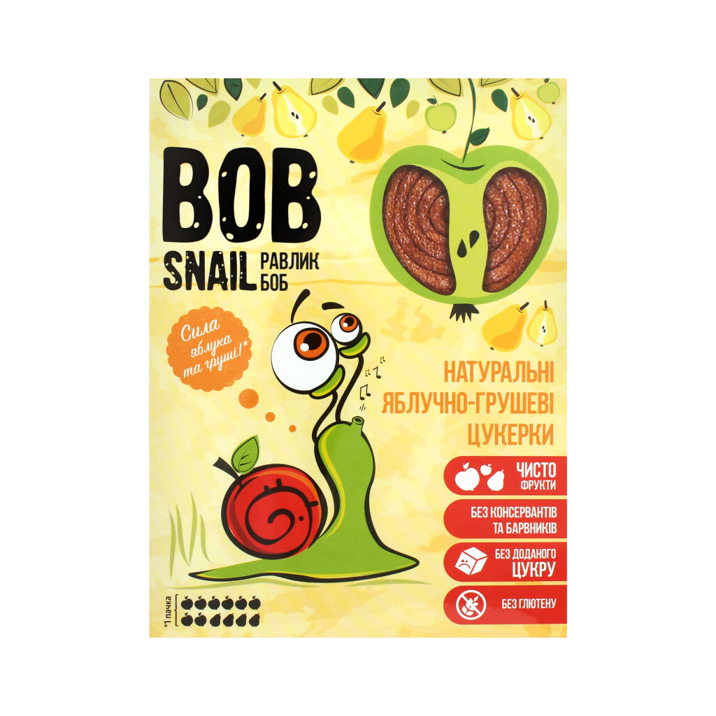 Цукерки Bob Snail натуральні яблучно-грушеві, 120г (4820162520194)