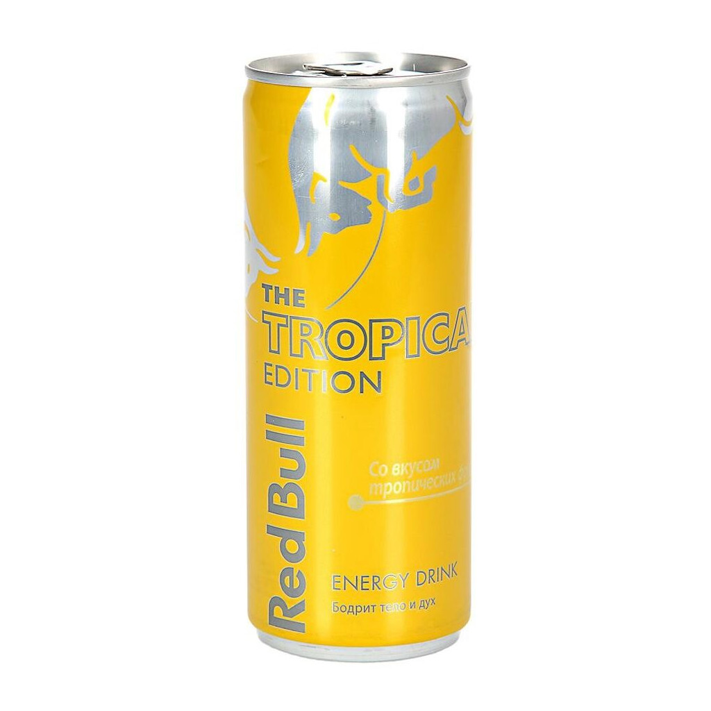 Напиток энергетический RedBull вкус тропич фрук жб, 0,25л (9002490231521)
