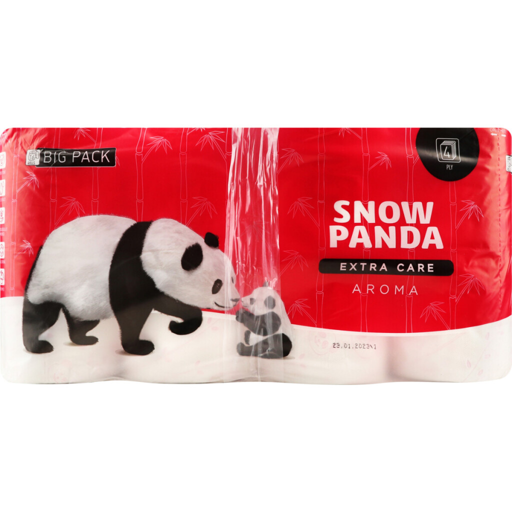 Бумага туалетная Сніжна панда Extra Care Aroma 4-слойная, 16шт (4820183970664)