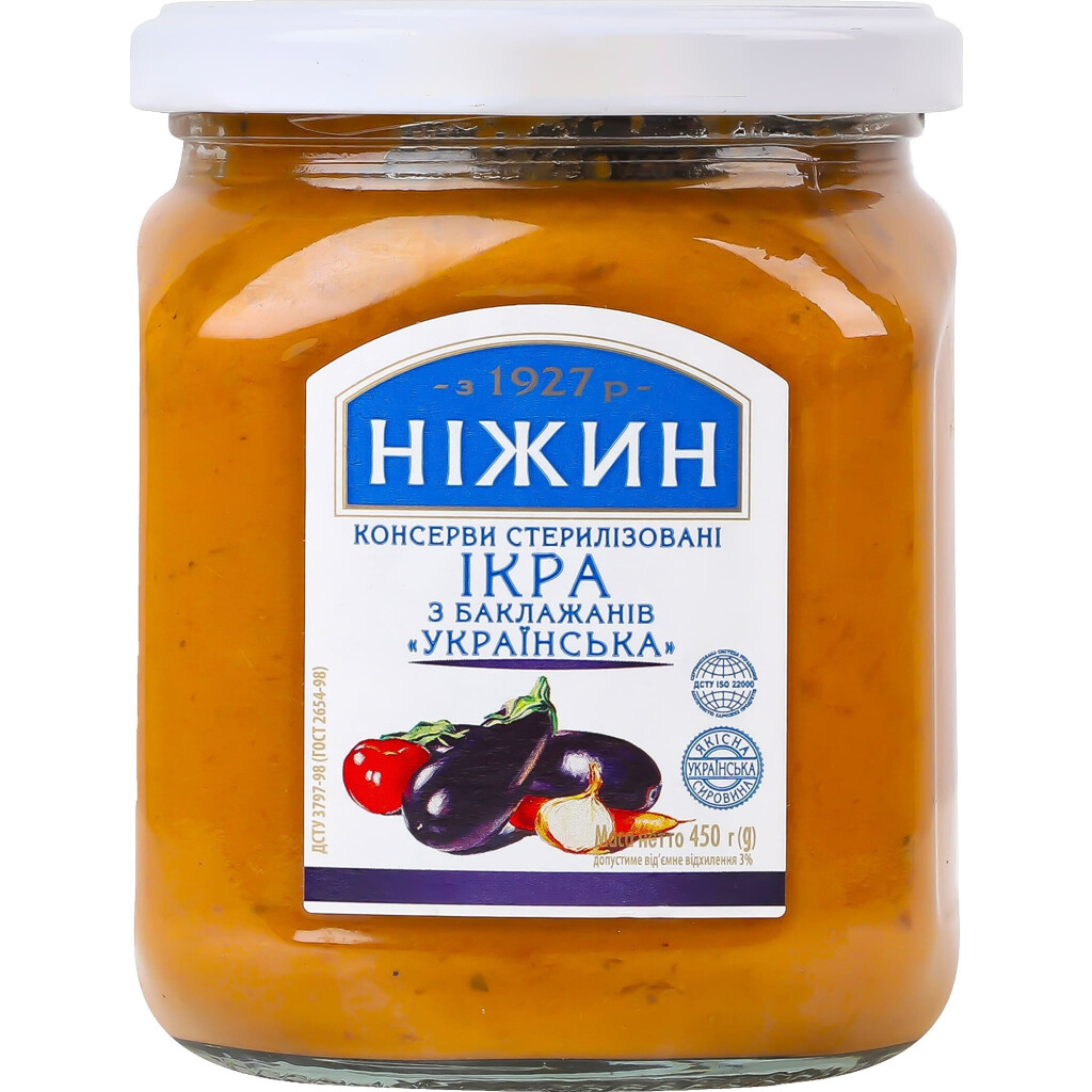 Ікра з баклажанів Ніжин Українська, 450г (4823006802135)