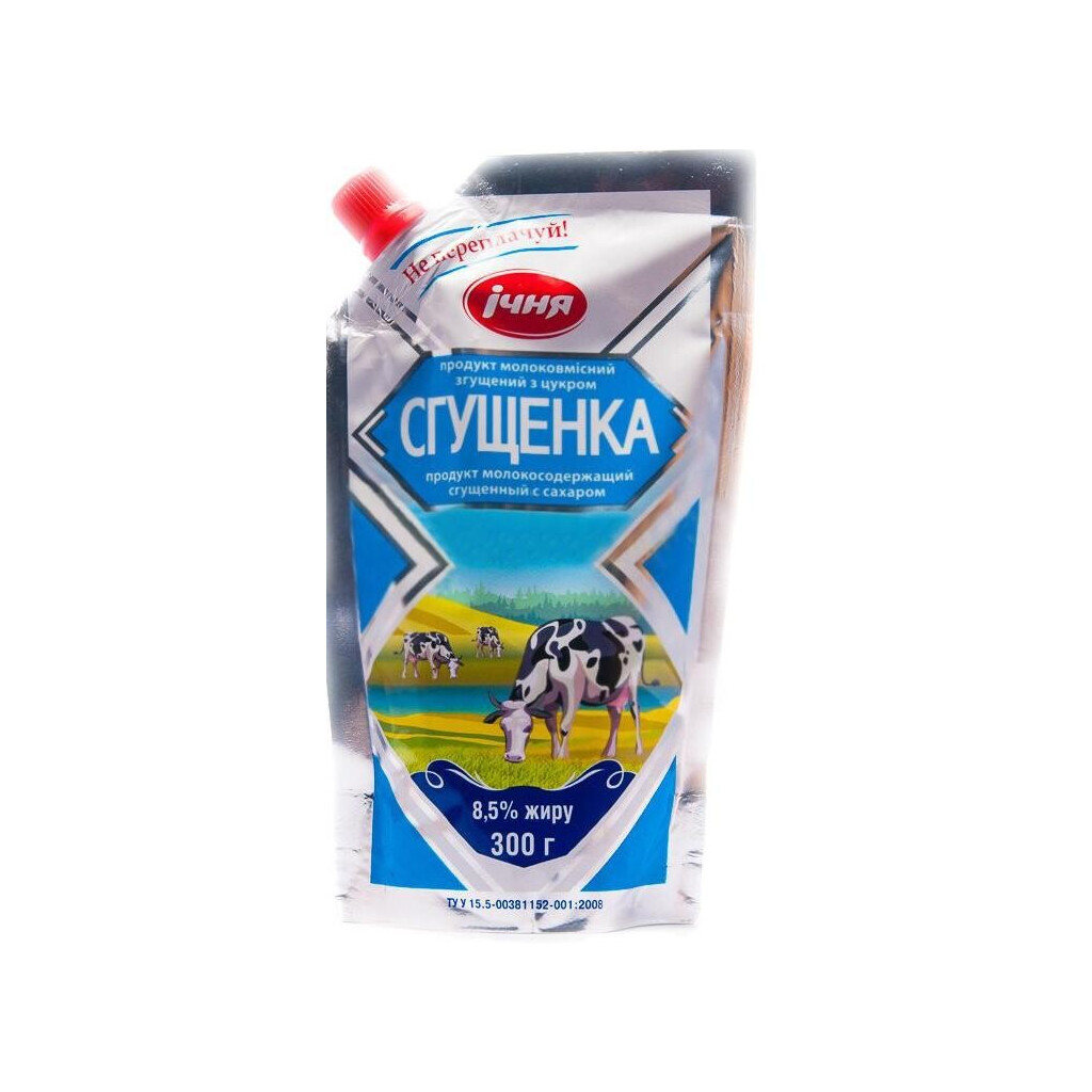 Продукт молокосодержащий сгущенный Ічня Сгущенка 8,5% дой пак, 300г (4820103342700)