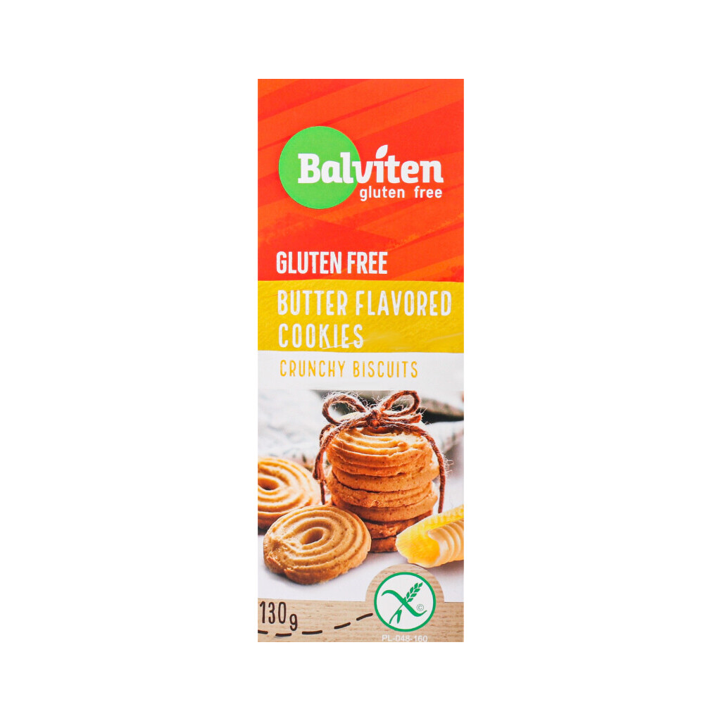 Печенье Balviten со вкусом сливочного масла без глютена, 130г (5907653103797)