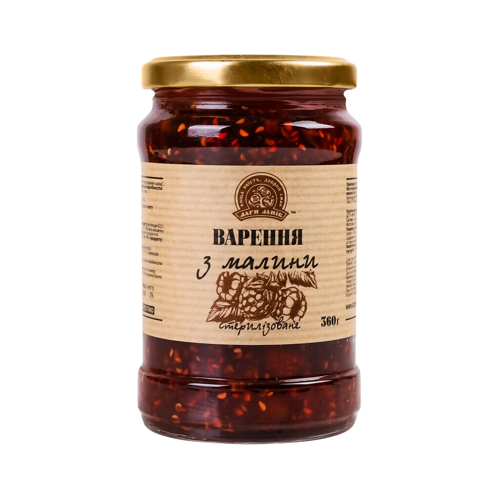Варення Дари Ланів малинове, 360г (4820039711373)