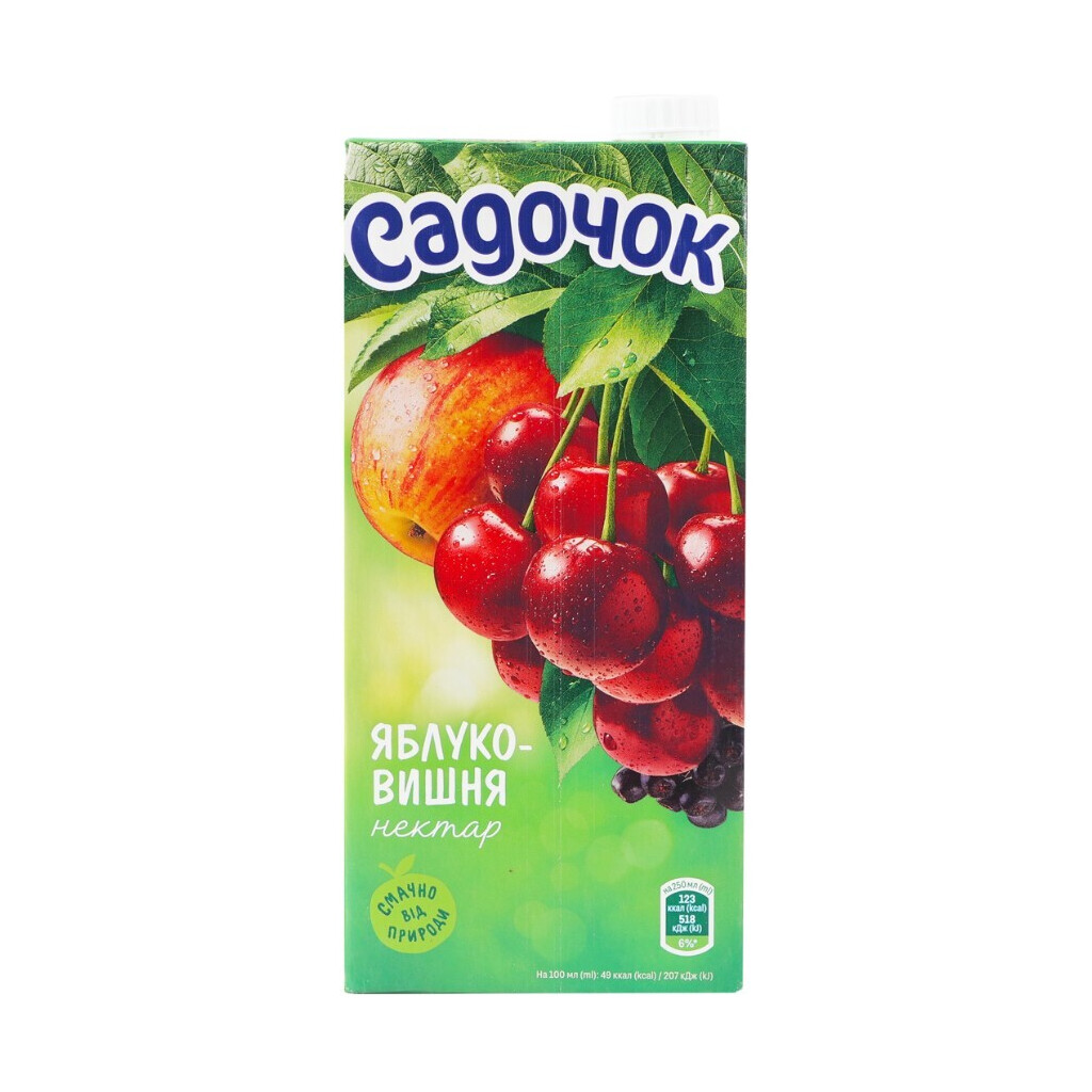 Нектар Садочок яблучно-вишневий, 0,95л (4823063107075)
