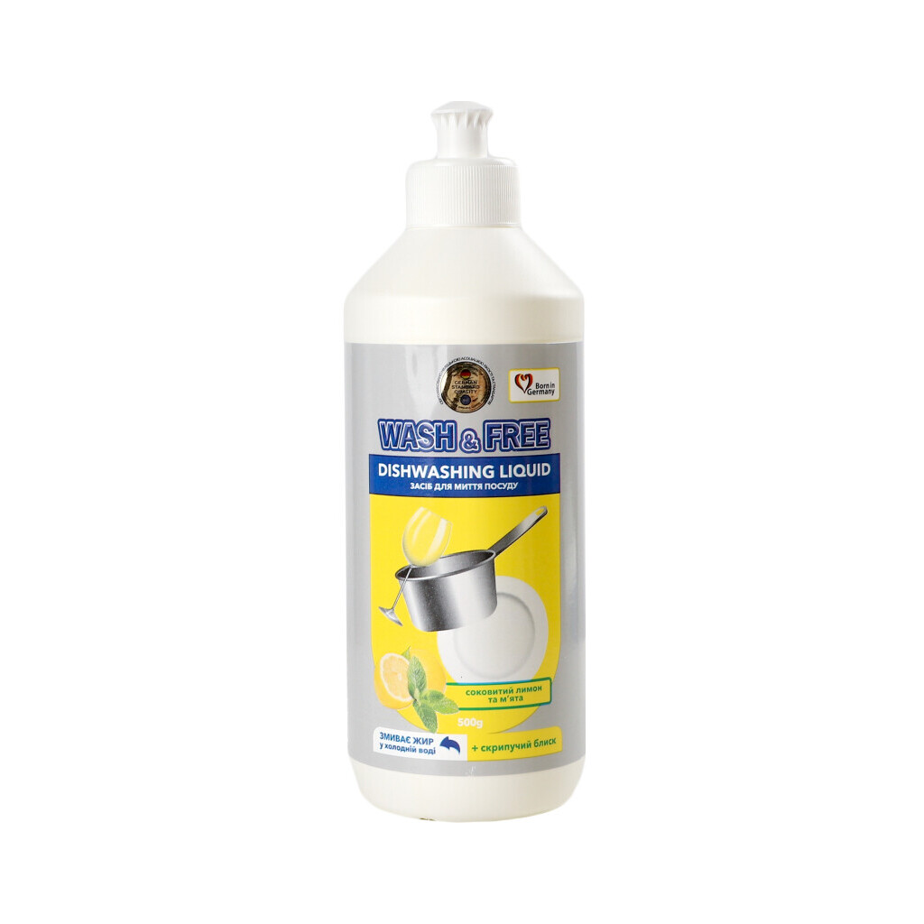 Средство для мытья посуды Wash&Free Лимон-мята, 500г (4260637724298)