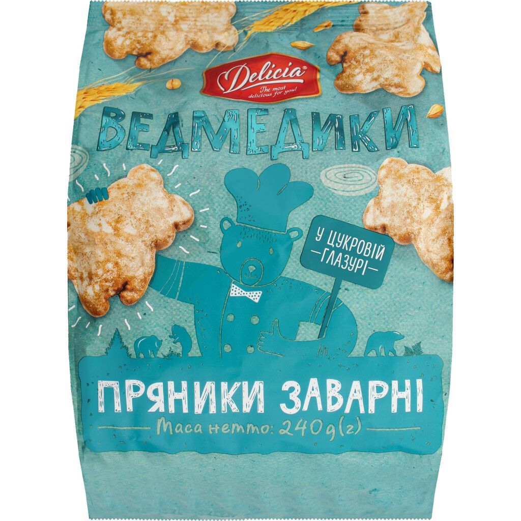 Пряники Delicia Bears заварні, 240г (4820167919283)