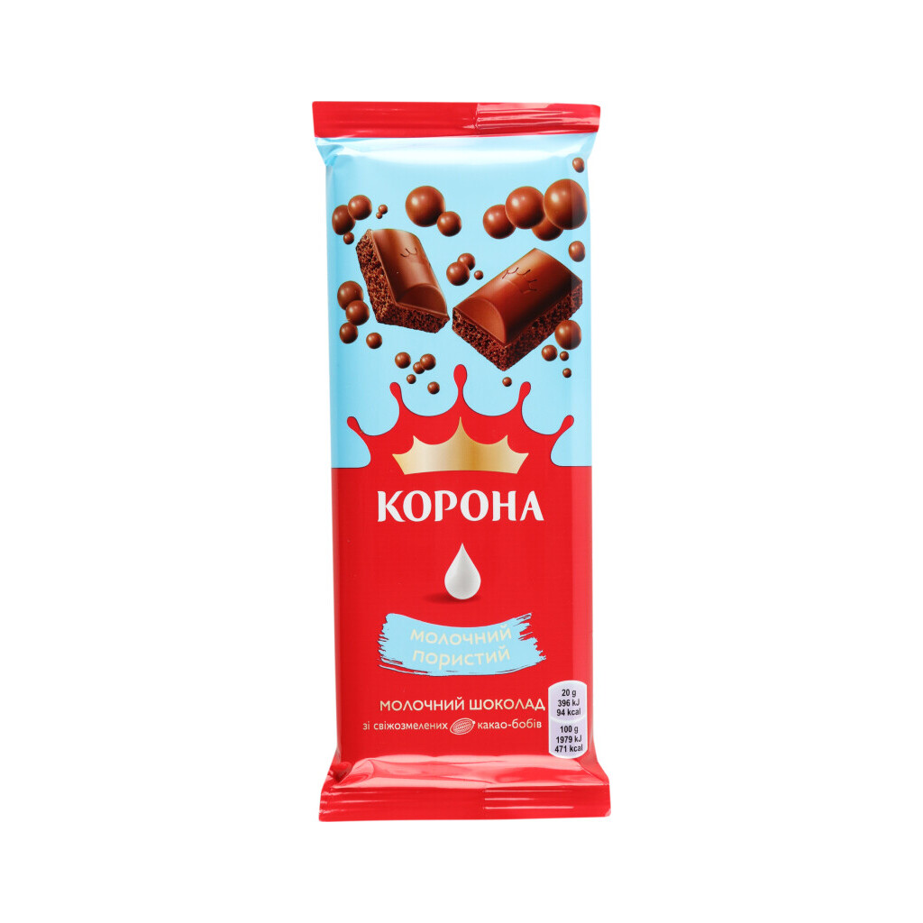 Шоколад молочный Корона пористый, 80г (7622210893154)