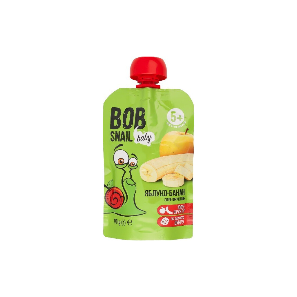 Пюре Bob Snail яблуко-банан, 90г (4820219343028)