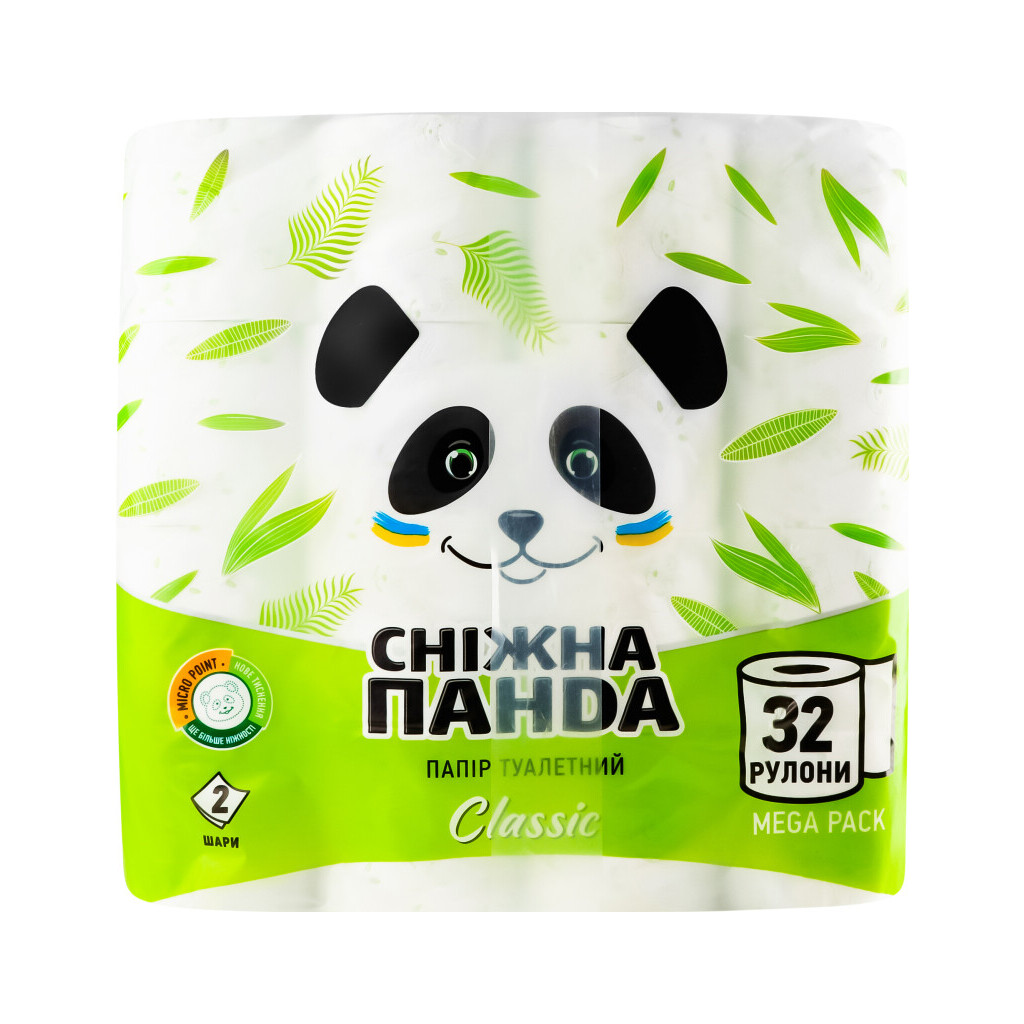 Папір туалетний Сніжна панда Classic 2-шаровий, 32шт (4820183971593)
