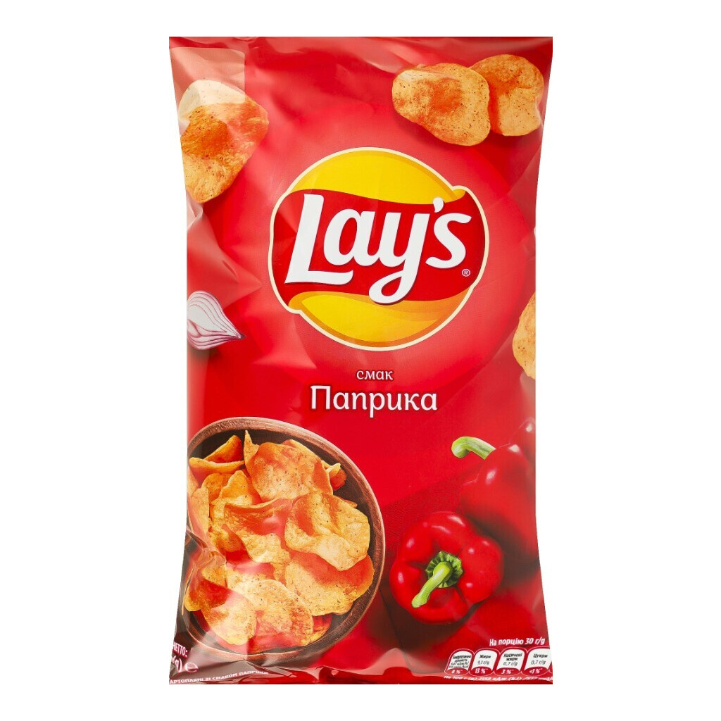 Чипсы Lay's картофельные со вкусом паприки, 120г (4823063125451)