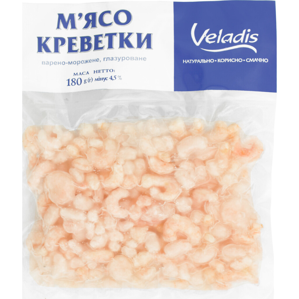 Мясо креветки Veladis глазированное в/м, 180г (4823097901557)