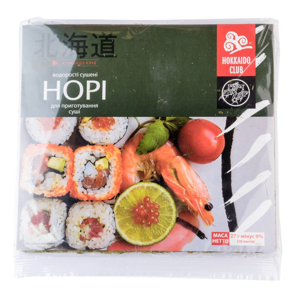 Водоросли HokkaidoClub Нори для приготовления суши, 30г (4823025900218)