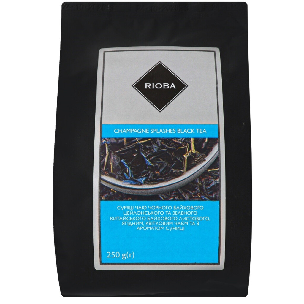 Смесь чая листового Rioba черного и зеленого Брызги шампанского, 250г (4820097815709)