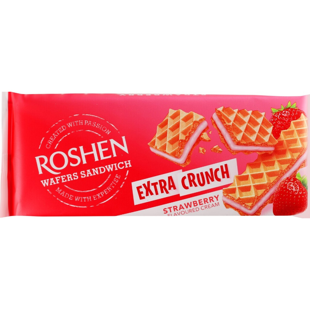 Вафли Roshen Extra Crunch Strawberry, 142г (4823077642098)