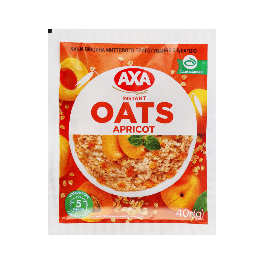 Каша вівсяна AXA з курагою, 40г (4820008126016)