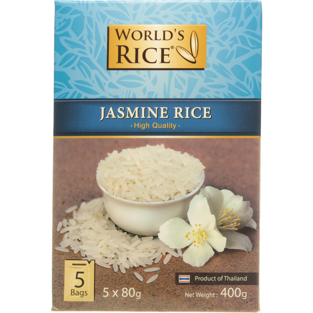 Рис длиннозернистый в пакетиках Жасмин World's Riceн, 5*80г (4820009100978)
