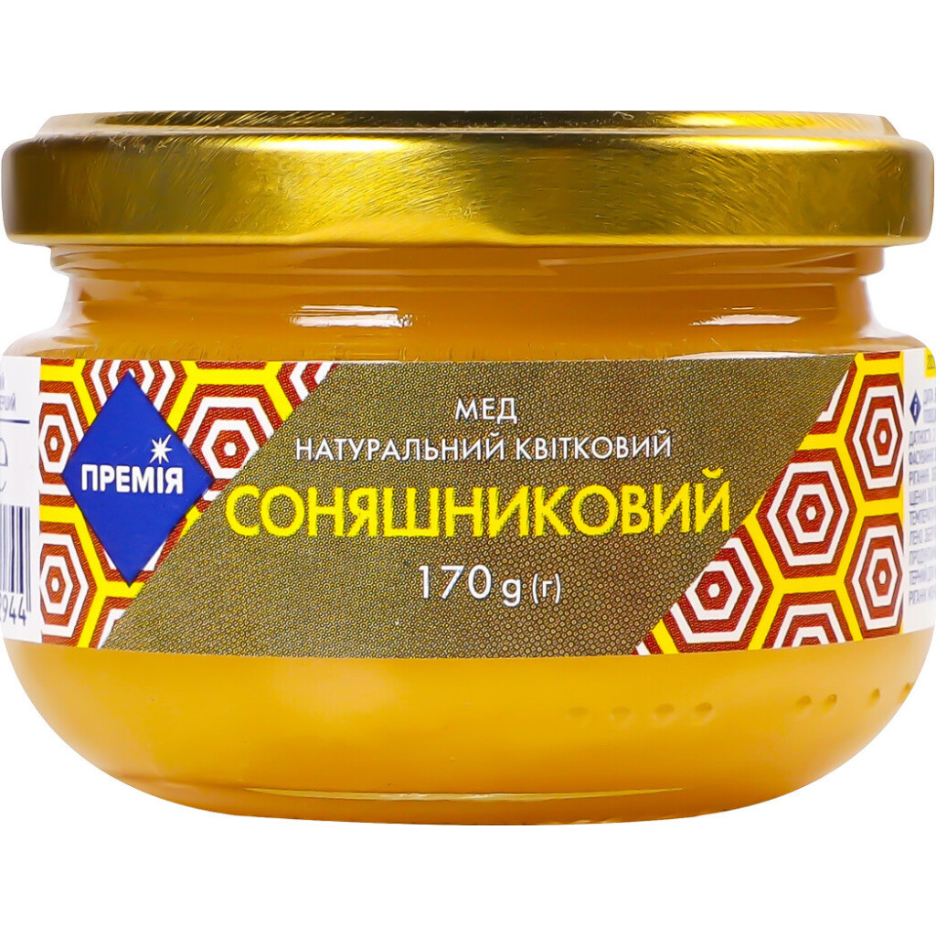 Мед Премія натуральный цветочный подсолнечный, 170г (4824034042944)