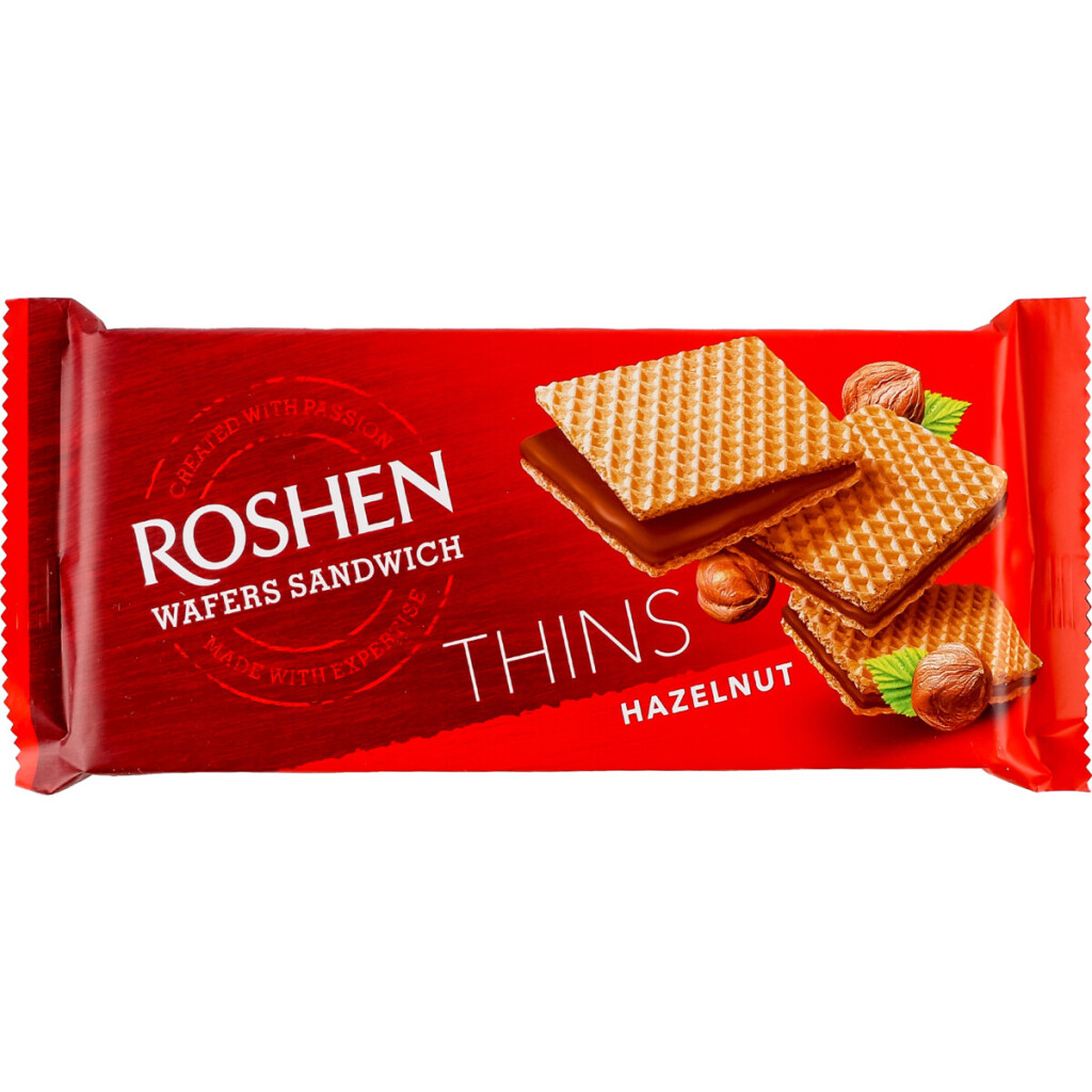 Вафли Roshen Wafers Sandwich Thins Hazelnut, 55г (4823077635816)