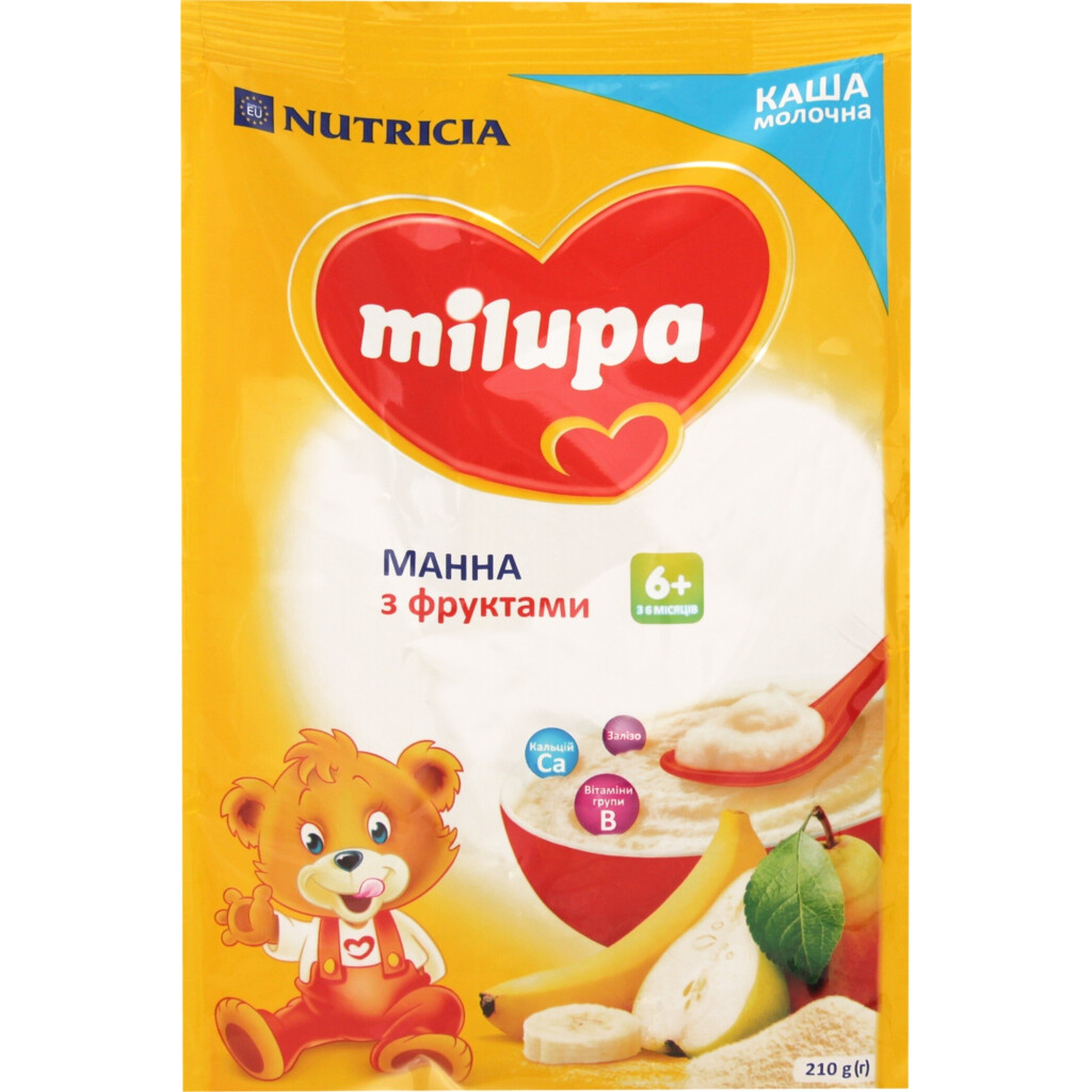 Каша манная Milupa с фруктами от 6 месяцев, 210г (5900852930041)