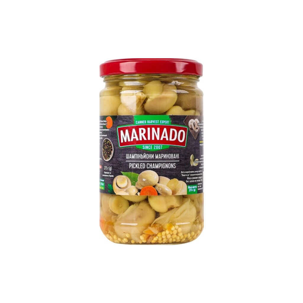 Грибы Маринадо Шампиньони маринованные, 275г (4820078572669)