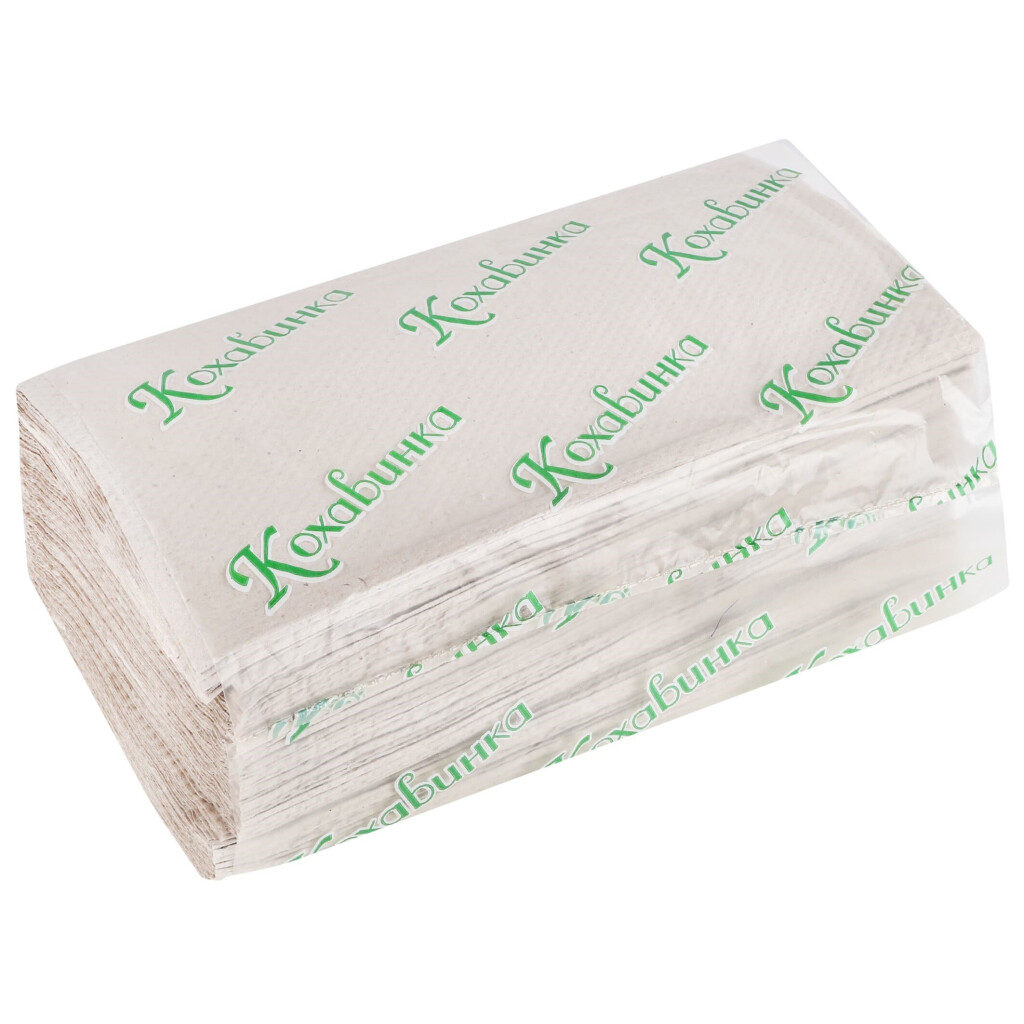 Рушник паперовий Кохавинка V-складання сірий 23х25см 170 листів, шт (4820032450064)