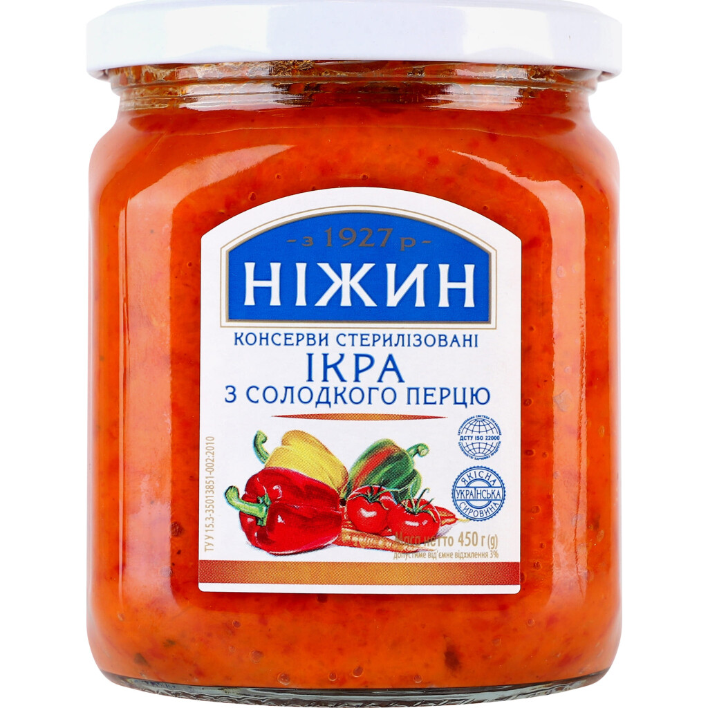 Икра из сладкого перца Ніжин, 450г (4823006803019)