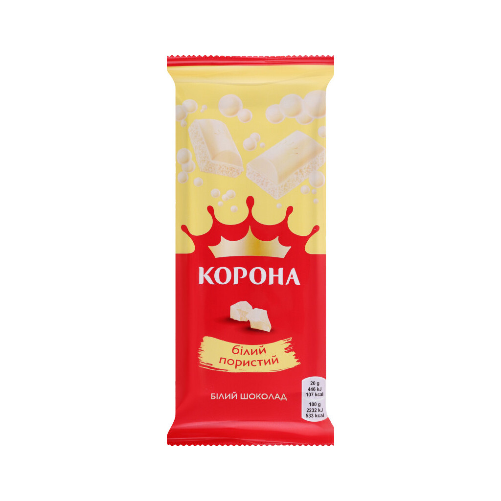 Шоколад Корона білий пористий, 80г (7622210893215)