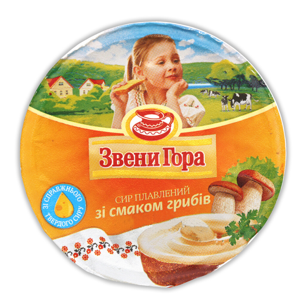 Сыр плавленый Звени Гора со вкусом грибов, 90г (4820009350564)