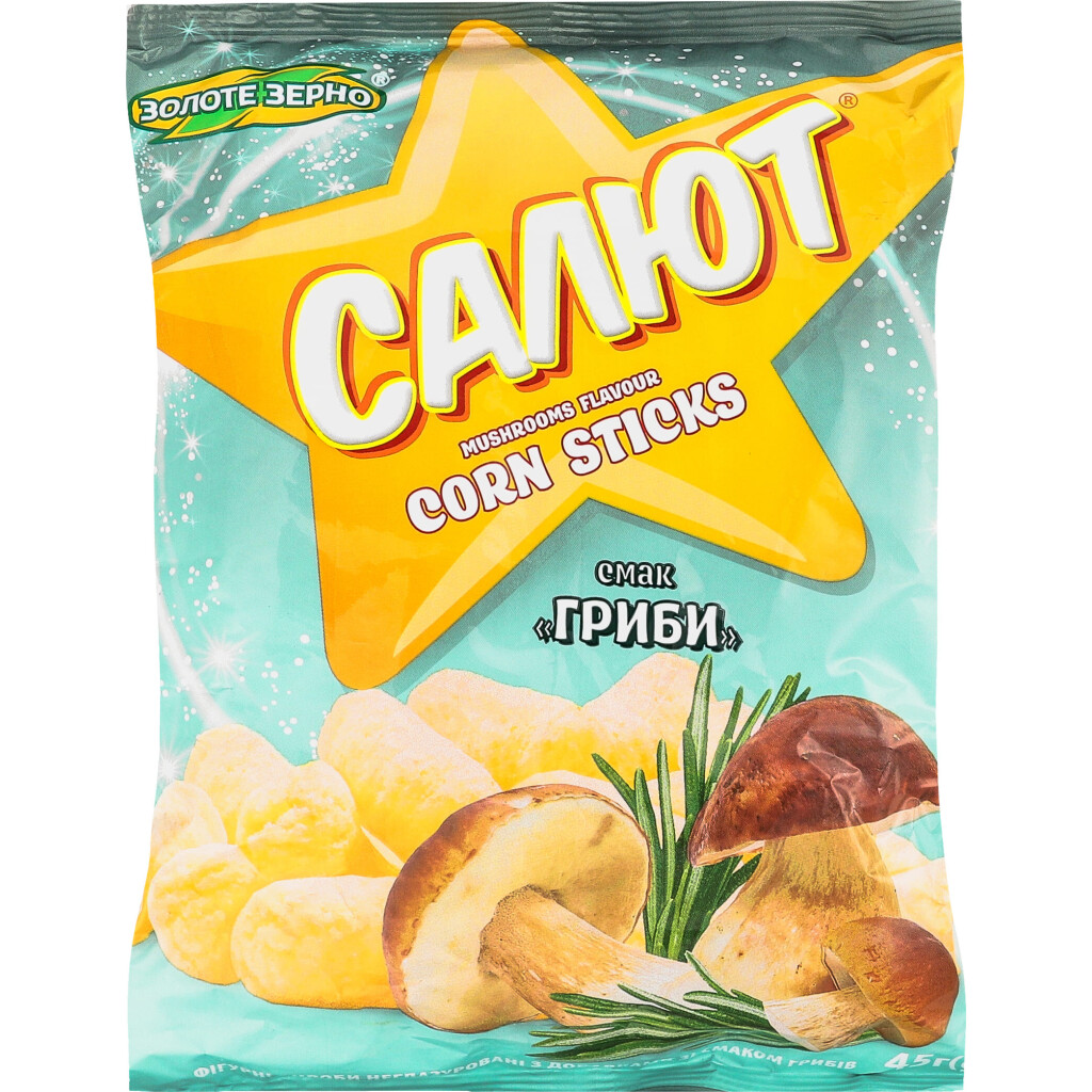 Кукурузные палочки Салют с грибами, 45г (4820017291781)